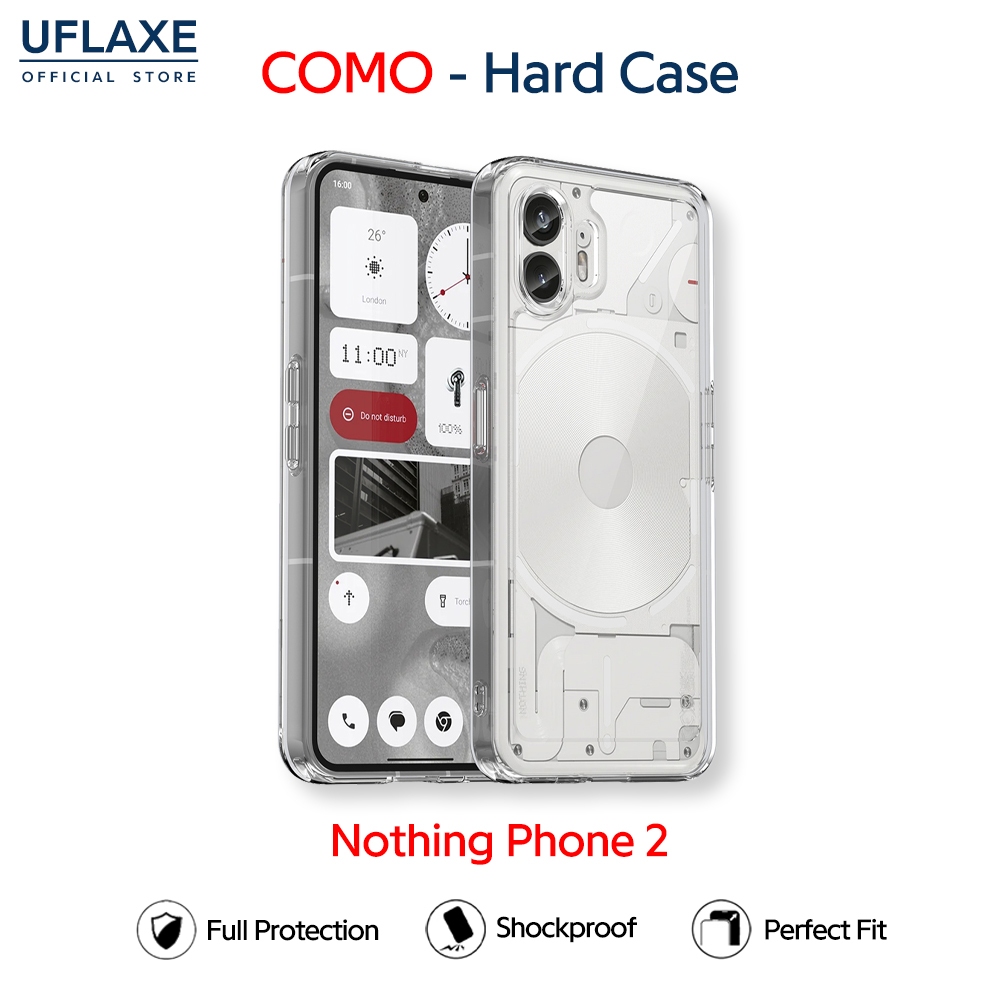 UFLAXE COMO - Ốp Lưng Nothing Phone 2 - Ốp Cứng Chống Sốc Chống Ố Vàng Trong Suốt, Ốp Điện Thoại Mỏn