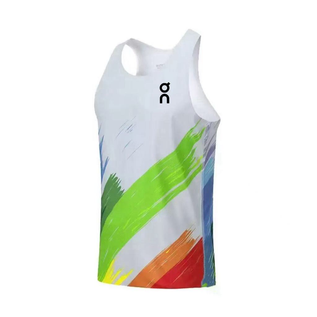 Men's Adhesive Sports Marathon Hurdle Running Breathable Vest Fitness Running Quick Drying Clothes Q