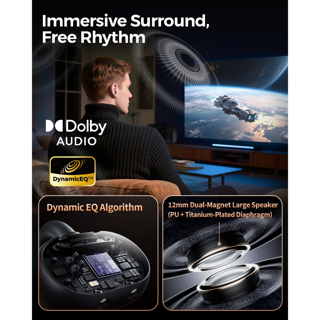Tai nghe Opean-Ear không dây SoundPEATS Clip1 Bluetooth 5.4 hỗ trợ tai nghe không dây thực sự LDAC + Hi-Res | BigBuy360 - bigbuy360.vn