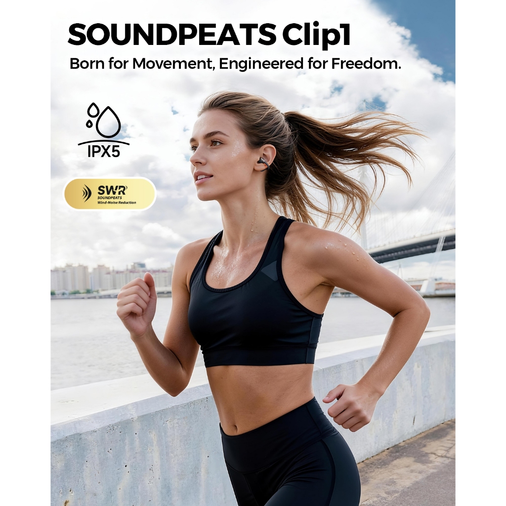 Tai nghe Opean-Ear không dây SoundPEATS Clip1 Bluetooth 5.4 hỗ trợ tai nghe không dây thực sự LDAC + Hi-Res | BigBuy360 - bigbuy360.vn