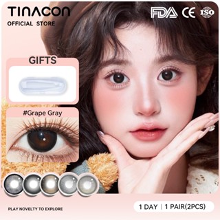  Kính áp tròng TINACON 1 cặp lens cận DIA14.2-14.5mm lens 1 ngày có độ  0-8  2 chiếc Mắt búp bê Mắt mềm lens 