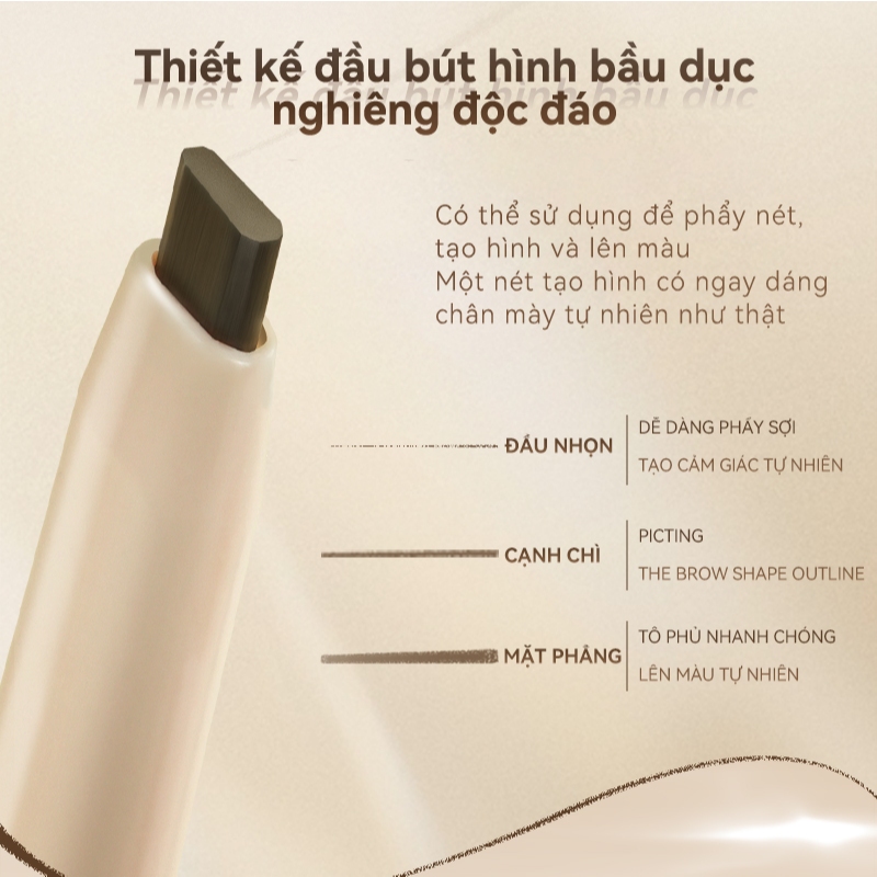 Chì kẻ mày đầu vát PinkPunk tự nhiên chống thấm nước lâu trôi 2 màu Ngòi mảnh 2mm | BigBuy360 - bigbuy360.vn
