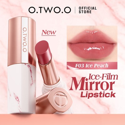 O.TWO.O Ice-Film Mirror Lipstick Dưỡng ẩm Hydrating Không dính Plumps Môi lâu trôi
