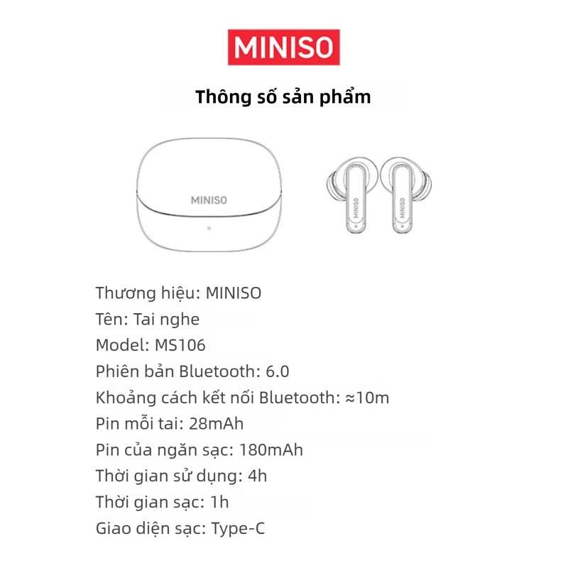 Tai nghe dịch thuật ngôn ngữ MINISO MS106 Tai nghe Bluetooth không dây AI OWS Hỗ trợ 135 ngôn ngữ Tai nghe thể thao Dịch ngôn ngữ thời gian thực IPX5 Chống nước Tự động Giảm tiếng ồn Chất lượng âm thanh HiFi | BigBuy360 - bigbuy360.vn
