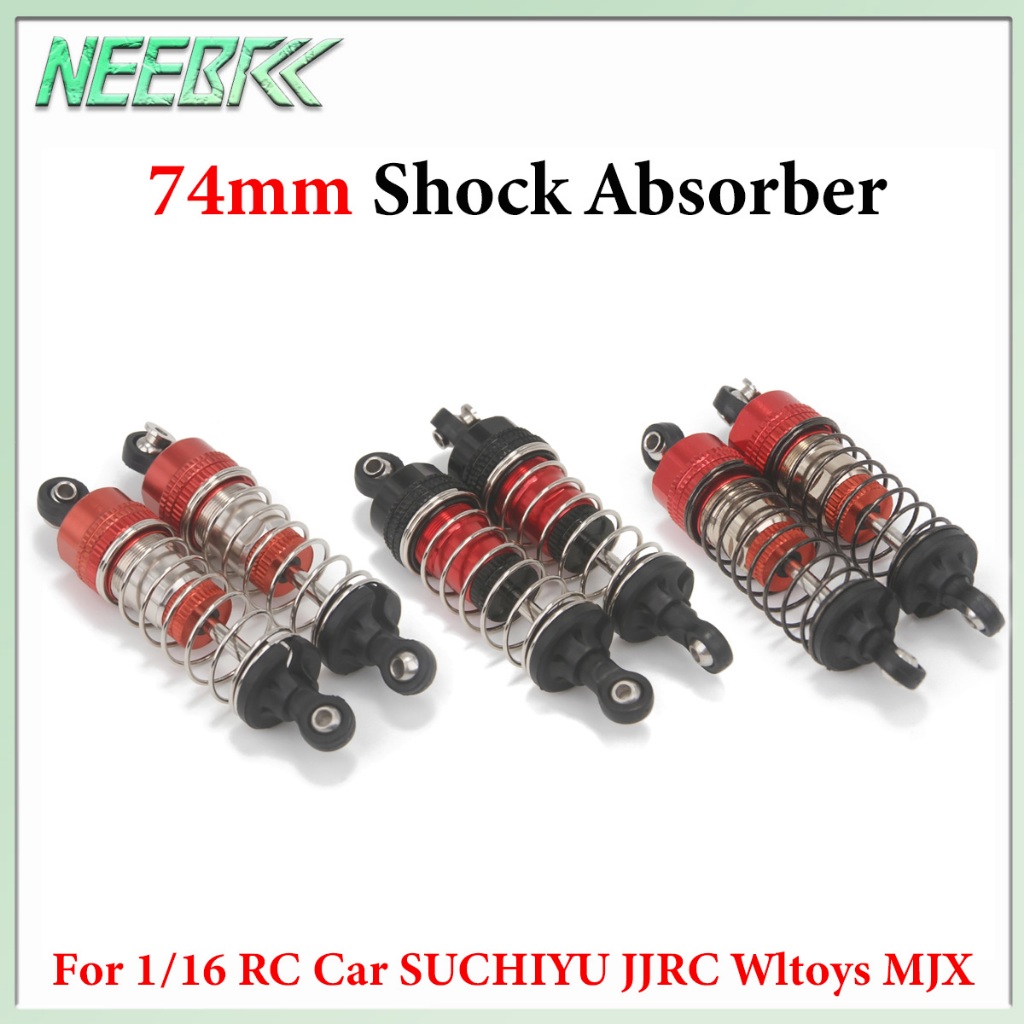 1 Cặp NEEBRC 74mm Giảm Chấn Dầu Kim Loại Thủy Lực Cho 1 / 16 SUCHIYU16101 16102 JJRC Q130 Wltoys 144