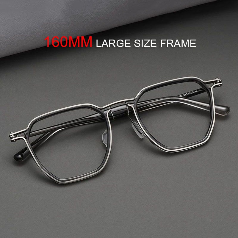 Mắt kính nam acetate titan siêu nhẹ mặt vuông retro M-5867 160mm