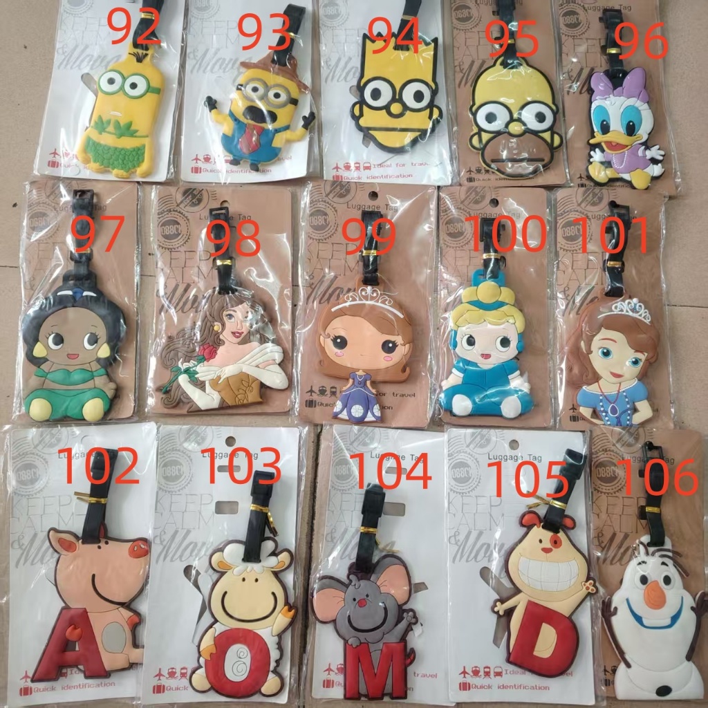 Little Yellow Man Simpson Family Daisy Princess Letter Snowman Thẻ hành lý Boarding Pass Trailer Pas