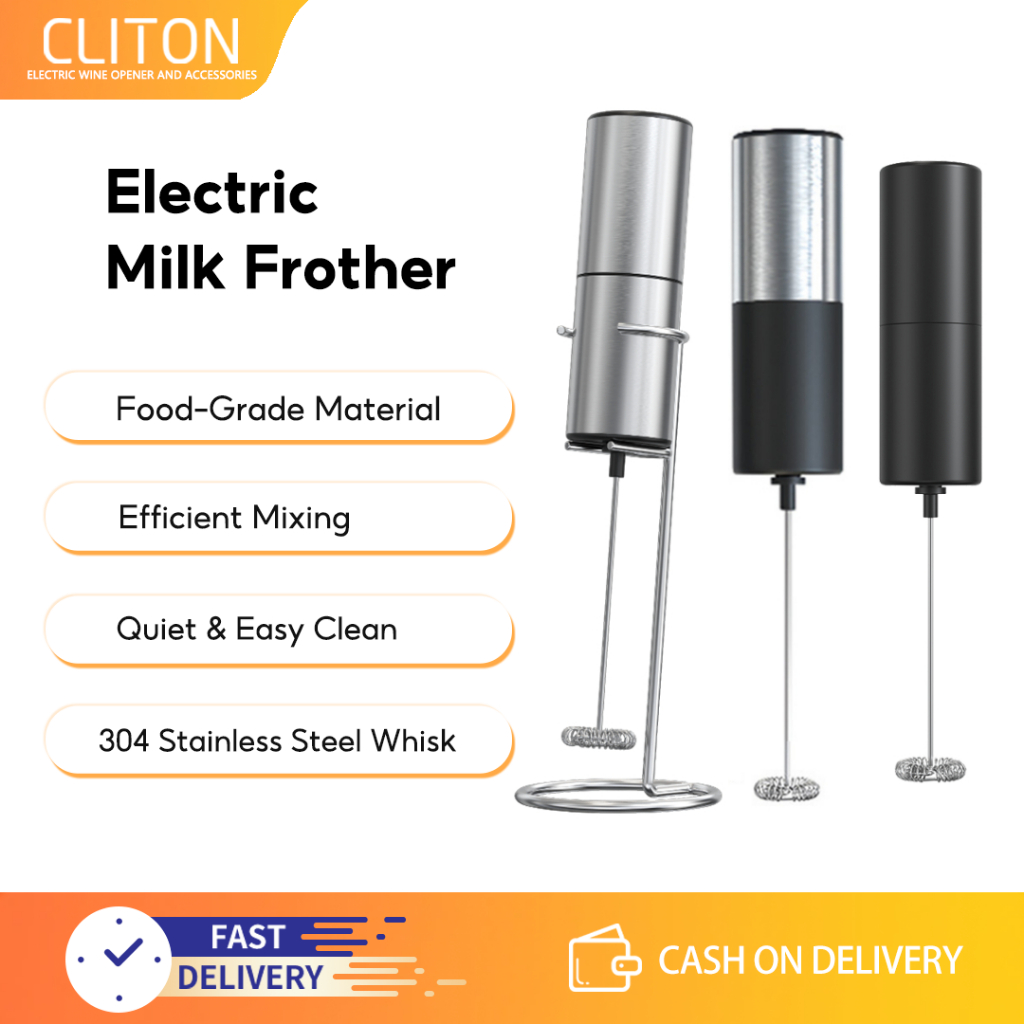 CLITON Máy tạo bọt sữa điện Chất liệu thực phẩm Máy đánh trứng nhà bếp Máy trộn bột sữa tự động cho nhà bếp