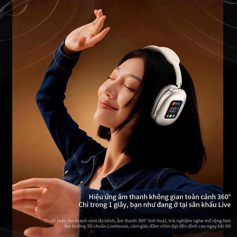 [Inrelax IN600] Tai nghe Bluetooth chụp tai kèm màn hình thông minh | Âm thanh vòm không gian sống động | Hi-Fi & pin bền | BigBuy360 - bigbuy360.vn