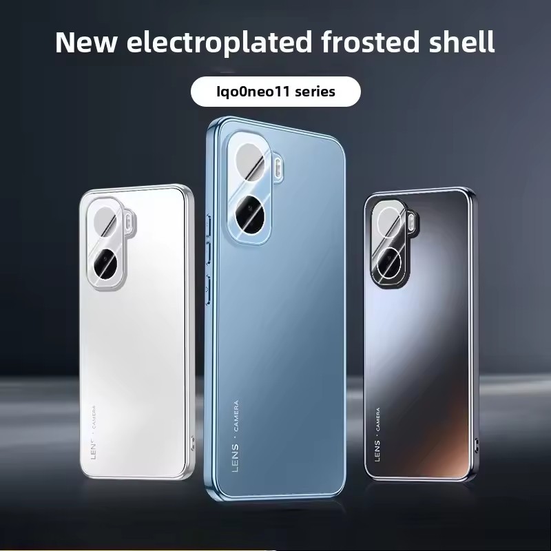 Ốp Lưng Cho IQOO Neo 11 10 9 9s pro plus Frosted Khung Mạ Điện Bảo Vệ Ống Kính Chống Vân Tay Dành Ch