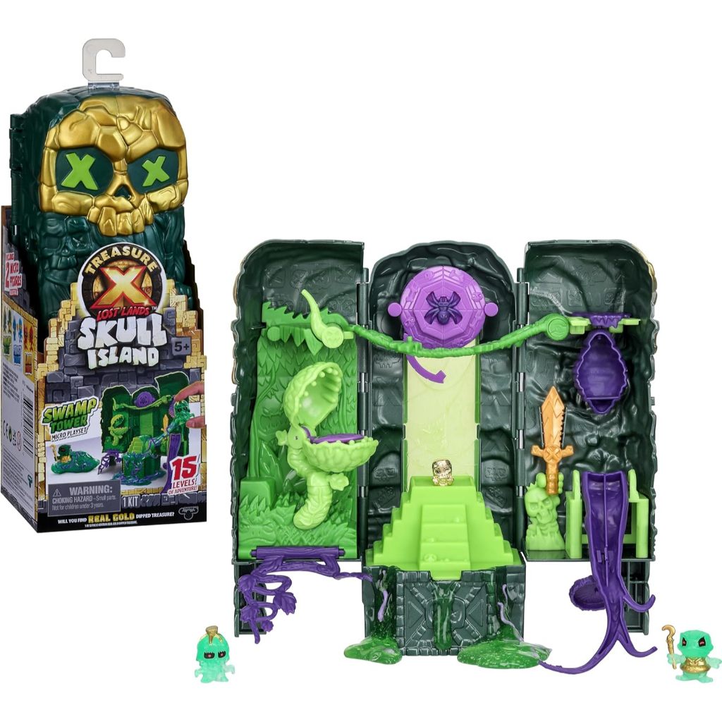 Bộ đồ chơi Mini tháp đầm lầy Treasure X Lost Lands Skull Island, 15 cấp độ phiêu lưu. Bẫy sinh tồn v