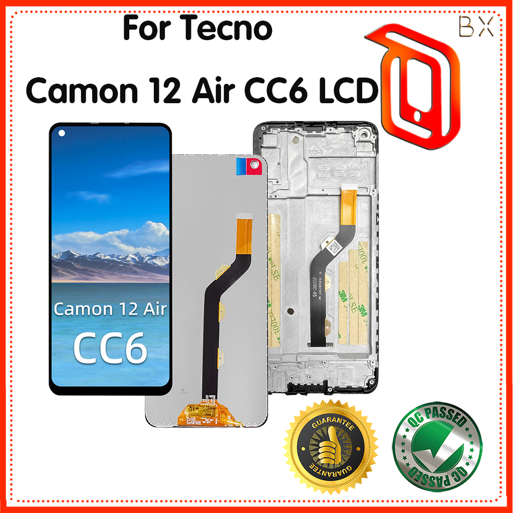 6.55 "Dành Cho Tecno Camon 12 Air CC6 Màn Hình LCD Bộ Số Hóa Màn Hình Cảm Ứng