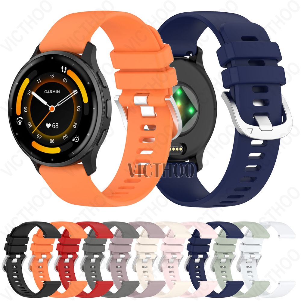Dây đeo thể thao Dây đeo đồng hồ silicon mềm chống thấm nước cho Garmin Forerunner 265S / 265S Music