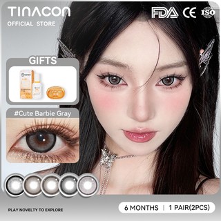  kính áp tròng TINACON 6 tháng 1 cặp kính áp tròng đen nâu DK14.2-14.5 kính áp tròng cận thị thoải mái cho mắt dễ đeo thích hợp để trang điểm 