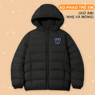  W.G.Q Áo phao bé trai Lớp lót lông cừu dày ấm áp thoải mái khi in chữ Thích hợp cho thời tiết lạnh 