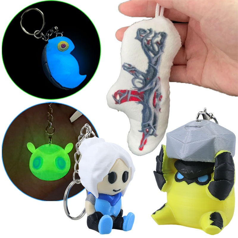 VALORANT Jett Móc Khóa Mặt Dây Chuyền Đồ trang trí 3D In Wingman Mosh Và Dizzy Nhân Vật Hành Động Tr