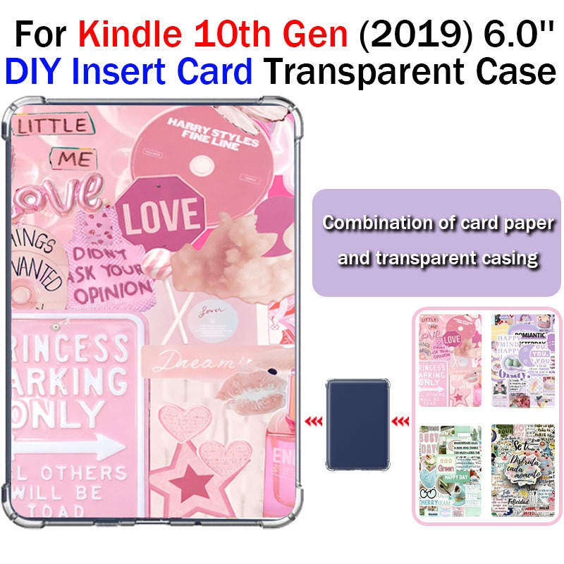 Dành Cho Kindle 10th Gen 6.0 '' 2019 J9G29R Chèn Tông E-Reader Túi Khí Chống Rơi Vỏ DIY Trong Suốt