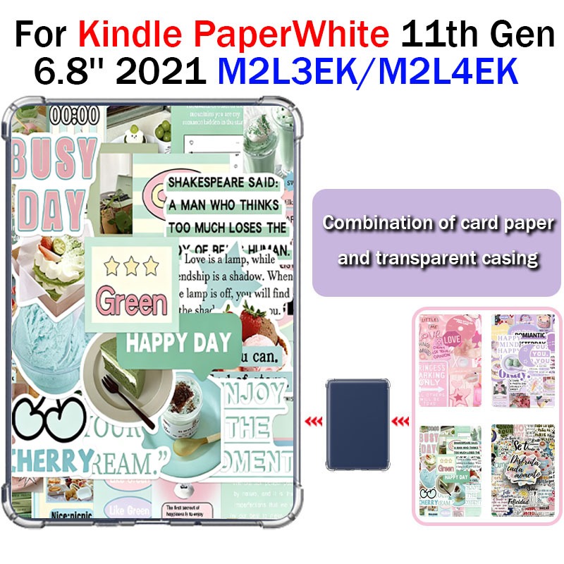 Dành Cho Kindle PaperWhite 5 (Thế Hệ 11) 2021 6.8 '' Vỏ Túi Khí Trong Suốt M2L3EK / M2L4EK Chèn Thẻ 