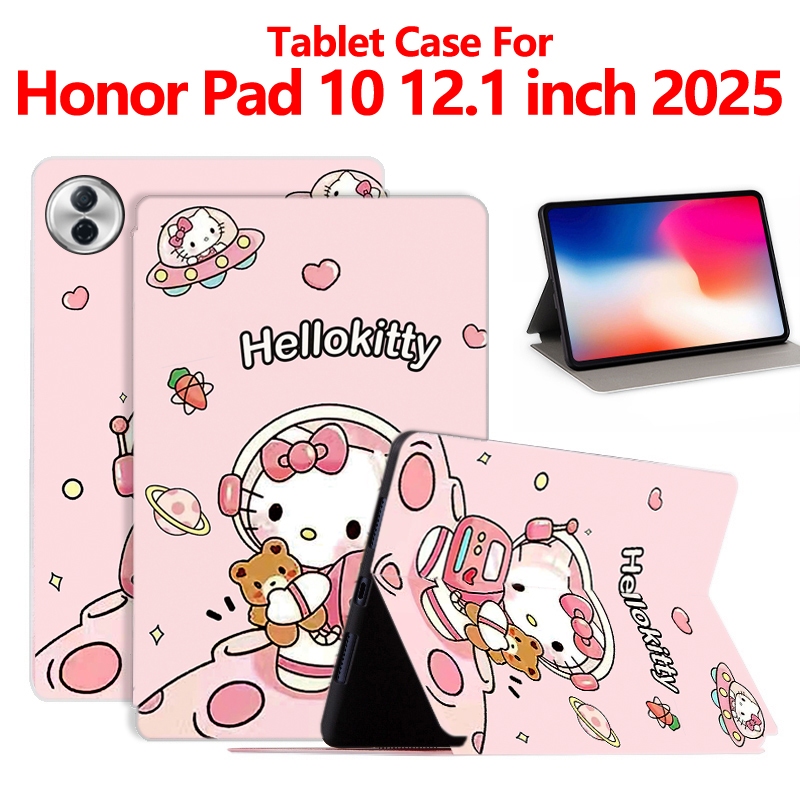 Hoạt Hình Dễ Thương Hello Kitty Dành Cho Honor Pad 10 Wi-Fi 5G 12.1 inch 2025 Da Chống Sốc PU Flip C