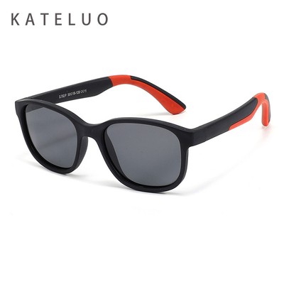 KATELUO Kính râm phân cực thời trang mới dành cho trẻ em Kính râm thể thao nhẹ có khả năng chống tia cực tím S702