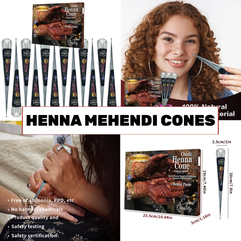 [Nón Henna⚡】 SAC Reddish Brown Henna Nón 100% Công thức thảo dược tự nhiên Không chứa PPD Halal Vega