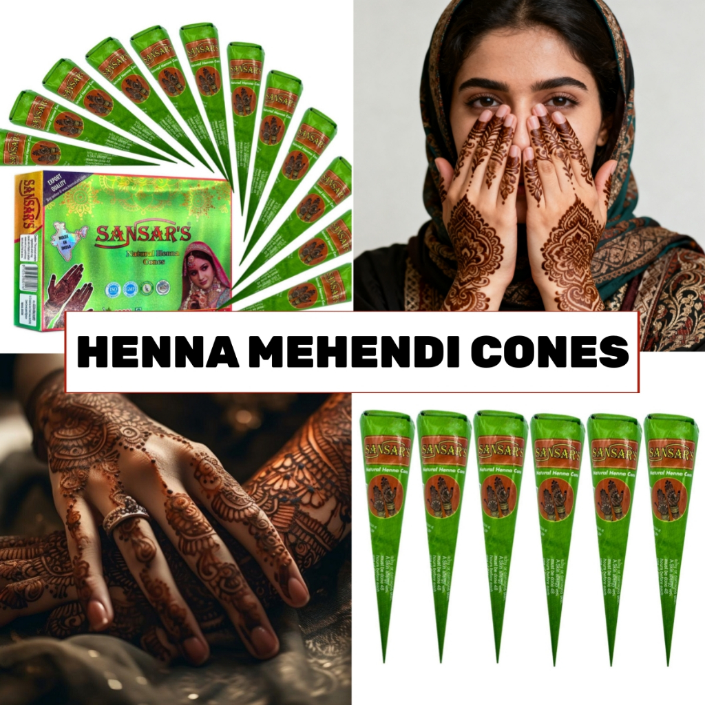 [Nón Henna⚡】 SANSAR 'S Brown Henna Nón 100% Công thức thảo dược tự nhiên Không chứa PPD Halal Vegan 