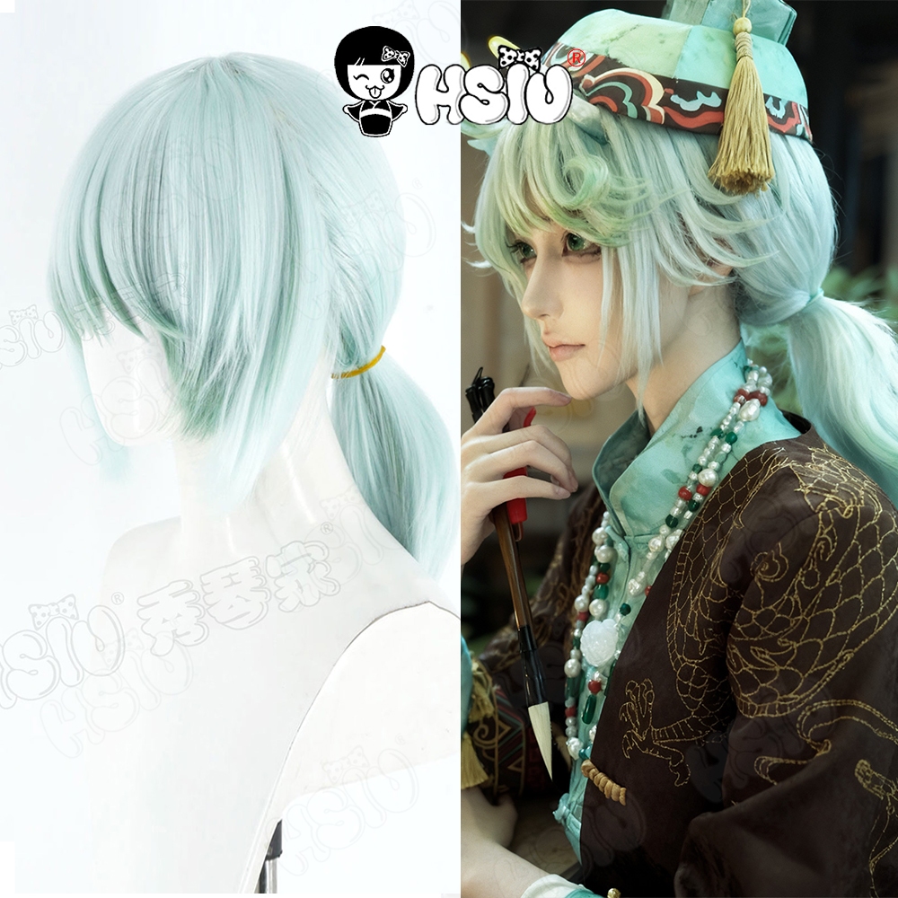 Edgar Valden Cosplay - Tóc Giả Tổng Hợp 40cm Màu Xanh Nhạt, Phù Hợp Cho cosplay và Mặc Với Mũ