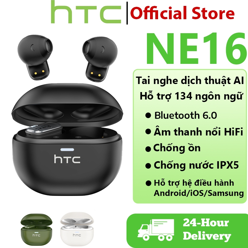 Tai nghe dịch thuật HTC NE16 AI Tai nghe Bluetooth 6.0 AI Thể thao Khử tiếng ồn Trò chơi âm nhạc Chất lượng âm thanh HiFi Tuổi thọ pin dài Tai nghe Bluetooth nửa trong tai | BigBuy360 - bigbuy360.vn