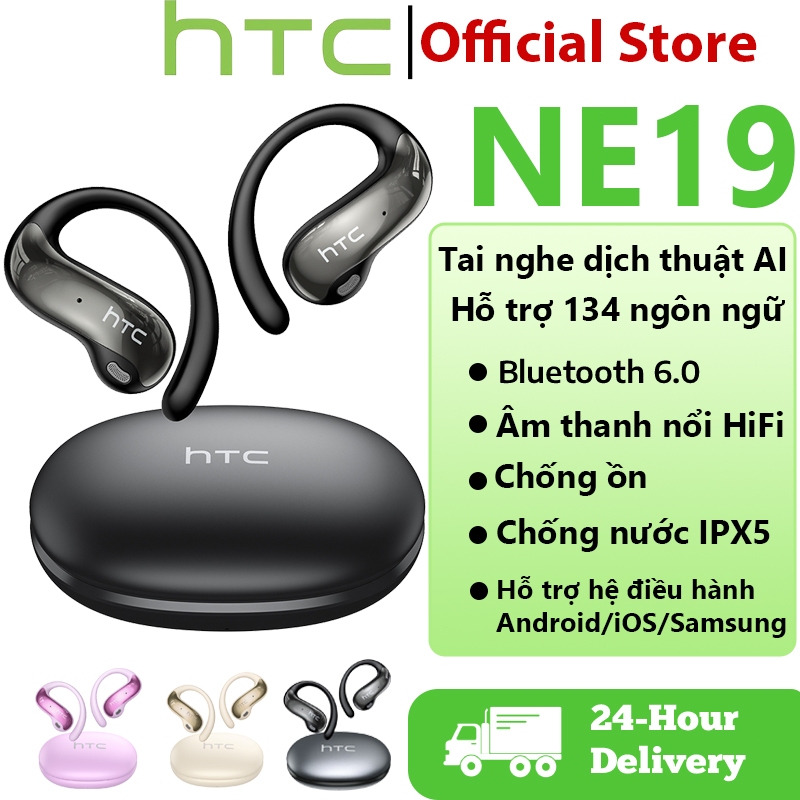 Tai nghe dịch thuật HTC NE19 AI Bluetooth 6.0 Tai nghe không dây âm thanh nổi HiFi