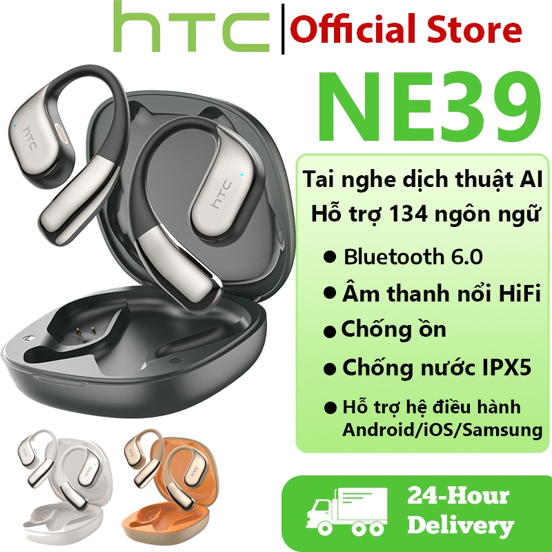 HTC NE39 OWS Tai nghe dịch thuật AI, Hỗ trợ dịch đa ngôn ngữ, Bluetooth 6.0, IPX5 Chống nước, Hiệu ứng âm thanh HIFI đích thực, Giảm tiếng ồn, Cuộc gọi HD | BigBuy360 - bigbuy360.vn