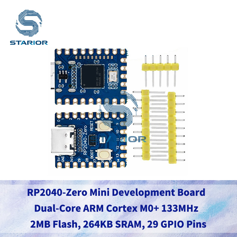 RP2040-Zero Mini Ban Phát Triển Dual-Core ARM Cortex M0 + 133 MHz 2MB Flash, 264KB SRAM, 29 GPIO Pin