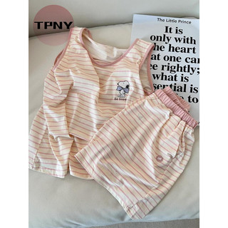   TPNY Bộ đồ ngủ Snoopy dễ thương dành cho nữ mùa hè quần short có đệm ngực áo vest mặc ở nhà 