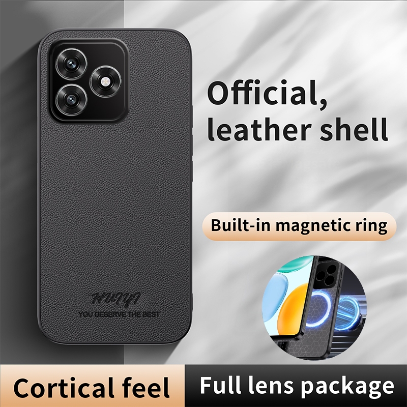 Ốp Da Cho Honor X5C Plus 4G HonorX5CPlus X5C + X5CPlus Vỏ Điện Thoại Từ Tính Sang Trọng Sạc Không Dâ