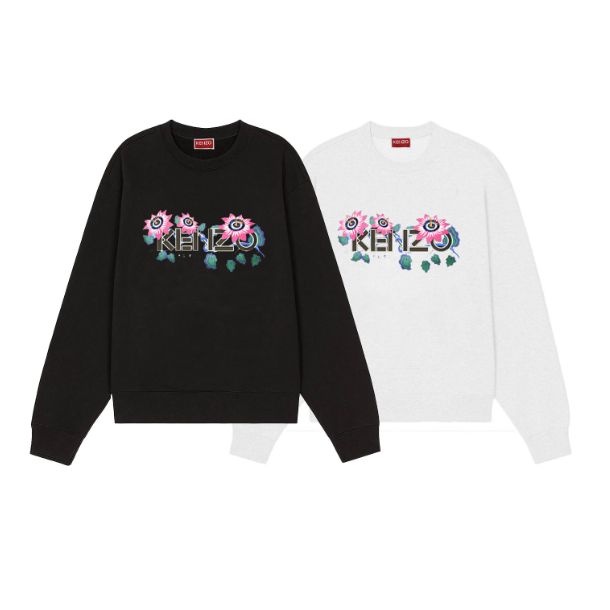 Áo chui đầu họa tiết hoa Kenzo, thiết kế hoodie cổ tròn phù hợp mùa thu đông, phù hợp mọi giới tính 