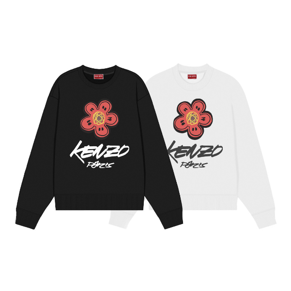 KENZO x Futura hoodie cổ tròn phiên bản giới hạn với logo Hoa Haitang