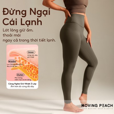 Moving Peach - Quần Legging Thể Thao Nữ, Vải Thông Khí Mềm Mại Như Lông Cừu, Phù Hợp Cho Yoga Và Hoạt Động Ngoài Trời