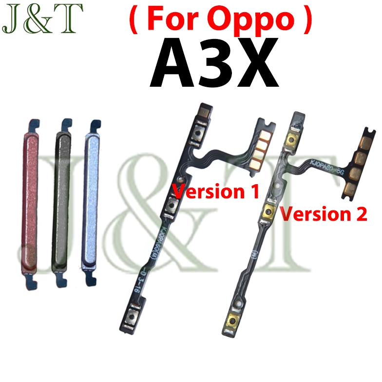 Nút bên âm lượng nguồn Flex cho OPPO A3 A3X CPH2681 CPH2683 CPH2641 Nút phím tắt nút lên xuống âm lư