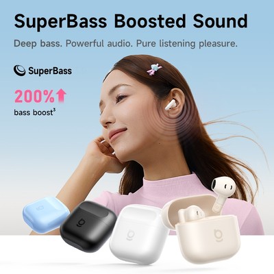 Tai nghe không dây thực sự Baseus Bass BS2 Lite Thời gian chơi 40h Bluetooth6.0 IP55 ENC