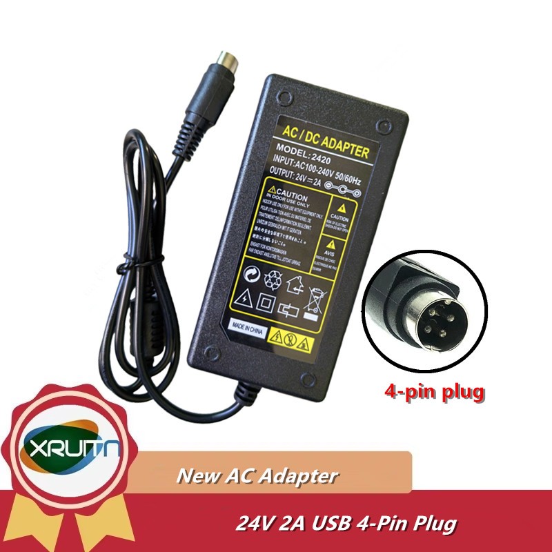 Bộ sạc chuyển đổi AC DC 4 chân 24V 2A cho máy quét Canon DR-F120 DRF120 FB P / N: 9017B002 9017B003 