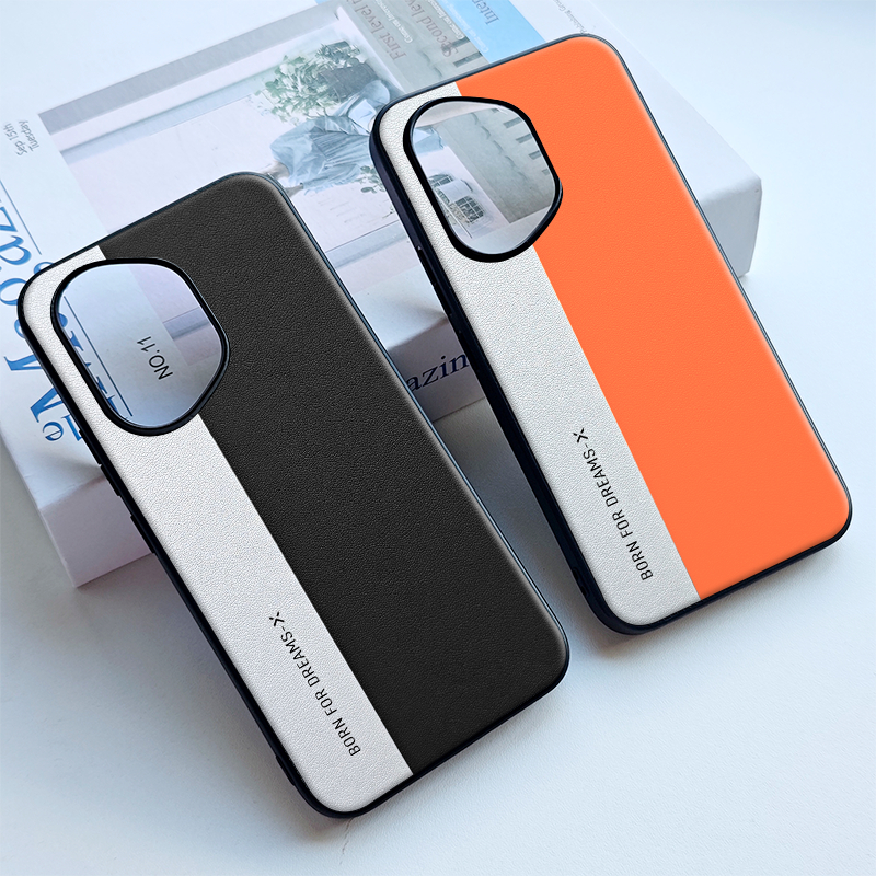 ChuanMaiDun Splicing Leather Plastic Hard Case For Honor 400 400Pro Protection Cover