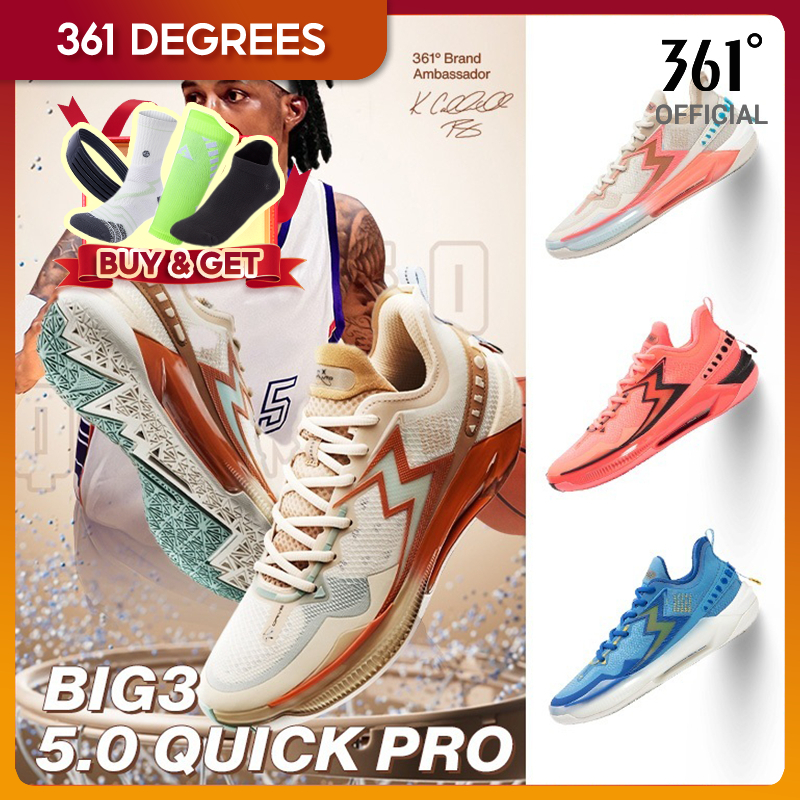 Giày bóng rổ nam 361 độ Big3 5.0 Quick Pro Độ ổn định tấm Carbon chống mài mòn 672431105