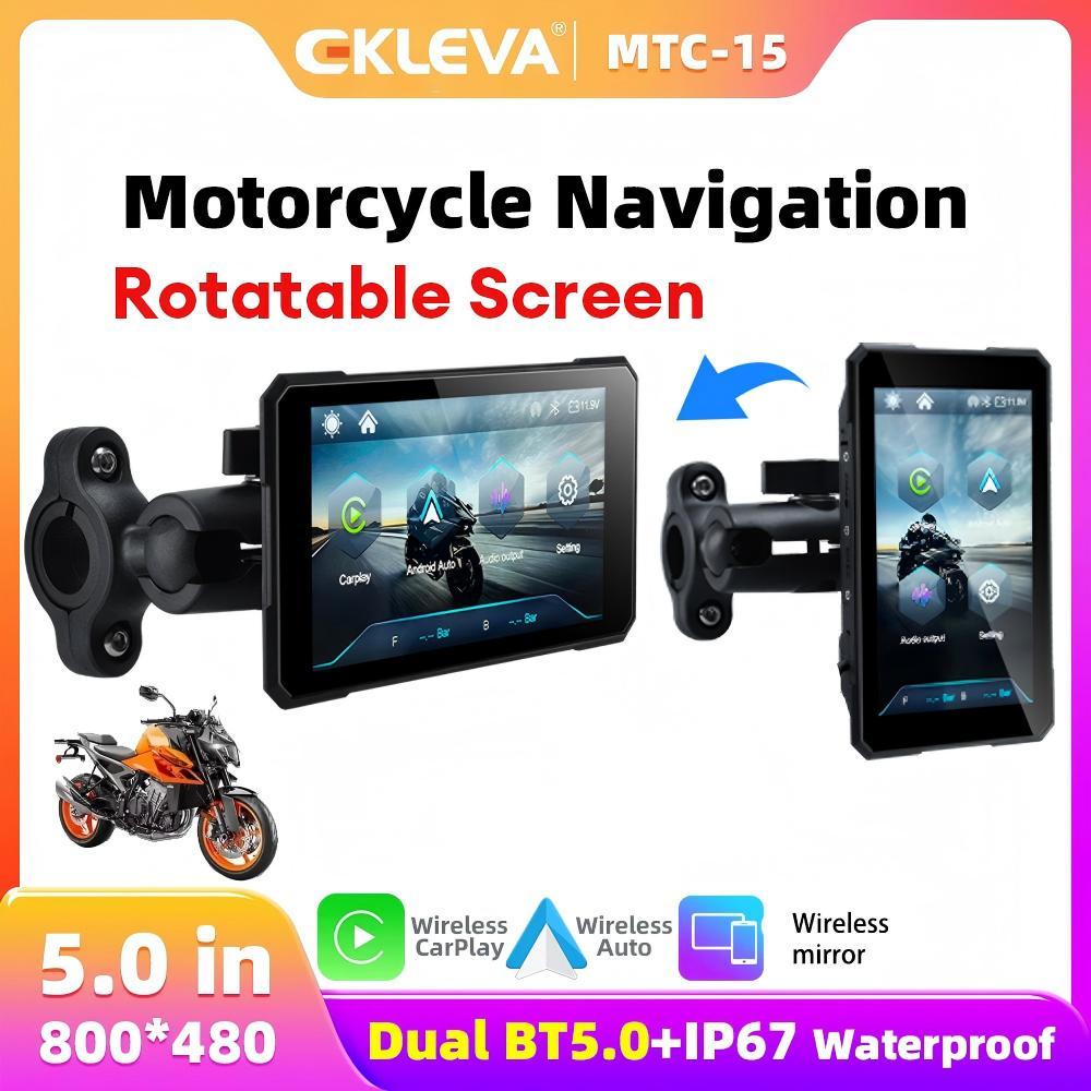 EKLEVA M15 5 inch Điều hướng xe máy không dây chống nước Android Auto Apple Carplay Màn hình hiển th