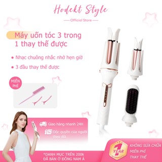 Máy Uốn Tóc 3 Trong 1 HODEKT 3 Đầu Thay Thế (Uốn Xoăn & Duỗi Thẳng) 250 Triệu Ion Âm 4 Mức Nhiệt