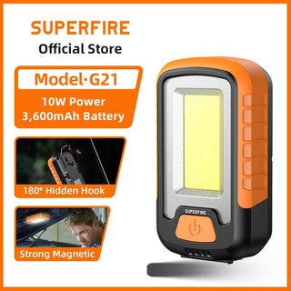  SUPERFIRE G21 10W USB Có Nam Châm Đèn Sửa Chữa Ô Tô Sạc COB Đèn Làm Việc Di Động Đèn Pin LED Cắm Trại 