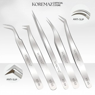  Nhíp nối mi KOREMAZ Dụng cụ trang điểm lông mi Phong cách bạc bằng thép không gỉ Bảo quản chuyên nghiệp Chất lượng cao Nhíp sợi Độ chính xác cao 