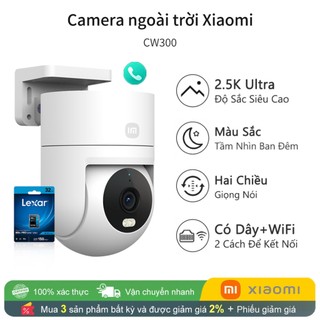  Xiaomi Camera ngoài trời thông minh CW300 Wifi Camera giám sát Độ phân giải 2,5K 4 triệu pixel Tầm nhìn ban đêm đầy đủ màu Cuộc gọi thoại hai chiều Dành cho cửa hàng gia đình ngoài trời 