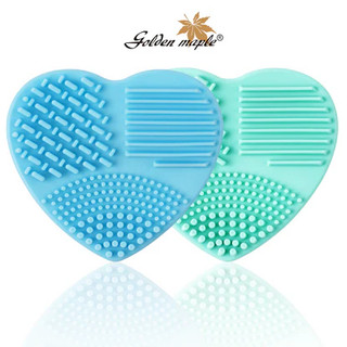 [SPOT] Máy làm sạch bàn chải Golden Maple Brush, Máy chà sàn rửa bằng silicon mềm, Máy chà sàn hình trái tim cho thảm làm sạch cọ trang điểm mỹ phẩm