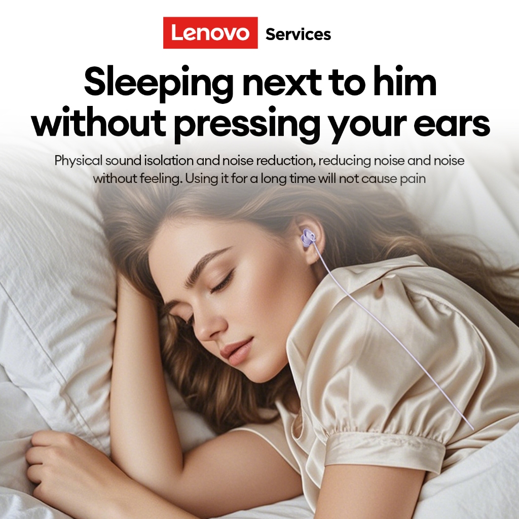 Tai nghe có dây trong tai Lenovo Y107 và Y107PRO có thể giảm tiếng ồn đôi và âm thanh HiFi cộng với silicon mềm để thoải mái và ngủ | BigBuy360 - bigbuy360.vn