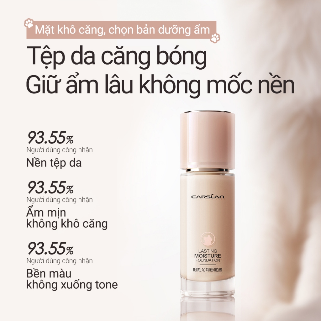 Kem nền Lasting CARSLAN dưỡng ẩm kiểm soát dầu che phủ toàn diện lâu trôi suốt 24 giờ kích thước mini 5g | BigBuy360 - bigbuy360.vn