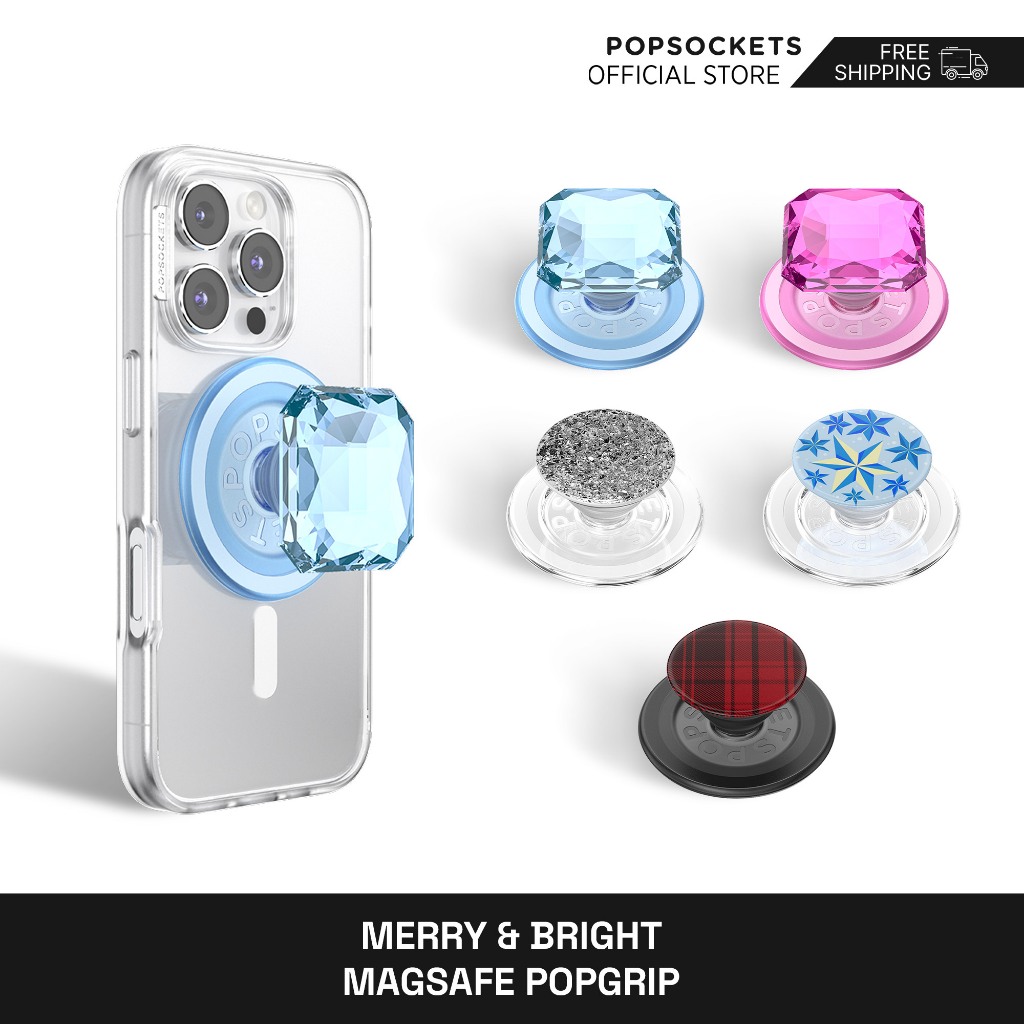 PopSockets Merry and Bright MagSafe PopGrip | The Premium Phone Grip | Best MagSafe iPhone Holder & 